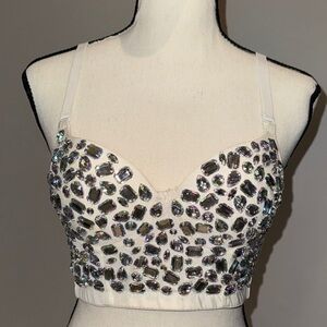 Y2K Sexy Rhinestone Push Up Women's Corset, Bustier, Crop Top